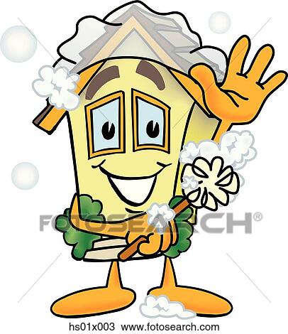 House Showering View Large Illustration Drawing - House Showering. Fotosearch