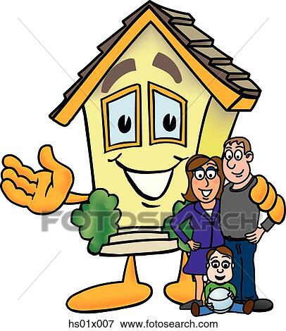 Stock Illustration - House With A Family. Fotosearch
