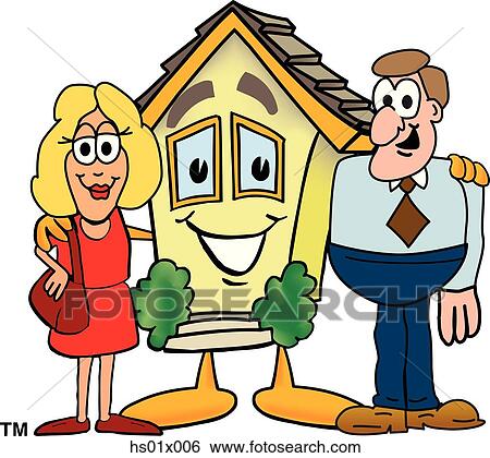 House With A Man and Woman View Large Illustration Stock Illustration - House With A Man and Woman. Fotosearch