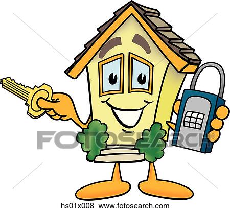 Stock Illustration - House With Lock Box. Fotosearch