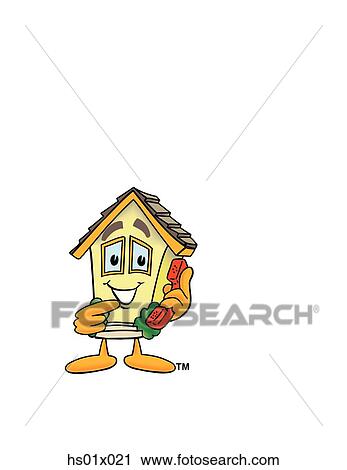 House With Phone View Large Illustration Clip Art - House With Phone. Fotosearch