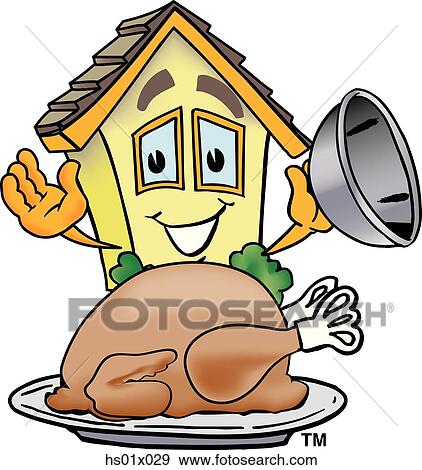 Stock Illustration - House With Thanksgiving Turkey. Fotosearch