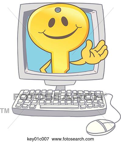 Key In Computer View Large Illustration Stock Illustration - Key In Computer. Fotosearch