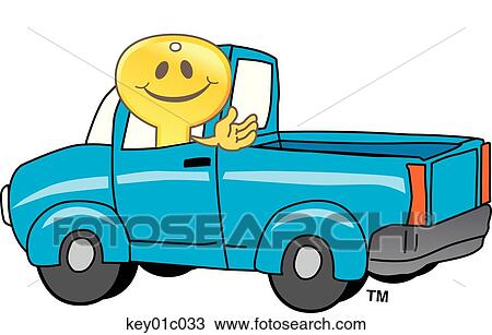 Key in Truck View Large Illustration Drawing - Key in Truck. Fotosearch