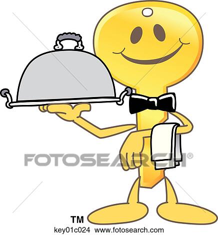 Stock Illustration - Key Serving Food. Fotosearch