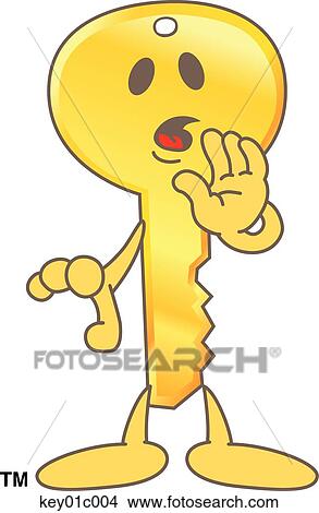 Stock Illustration - Key Telling Secret. Fotosearch