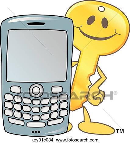 Key With Cell Phone View Large Illustration Stock Illustration - Key With Cell Phone. Fotosearch