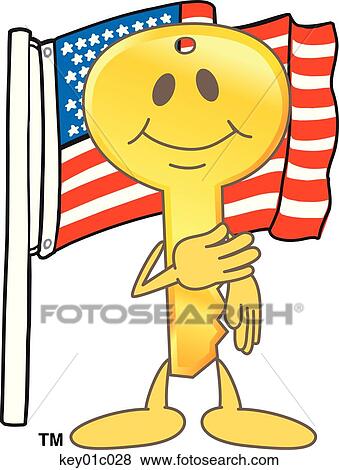 Key With Flag View Large Illustration Stock Illustration - Key With Flag. Fotosearch