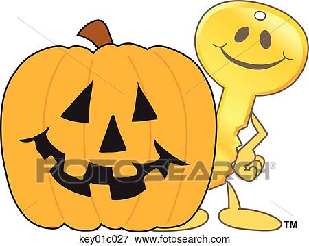 Key With Halloween Pumpkin View Large Illustration Stock Illustration - Key With Halloween Pumpkin. Fotosearch