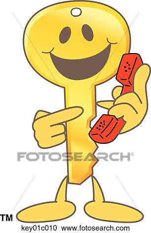 Clipart - Key With Phone. Fotosearch