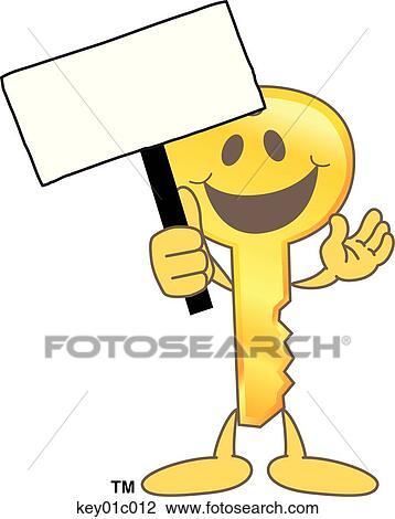 Key With Sign View Large Illustration Drawing - Key With Sign. Fotosearch