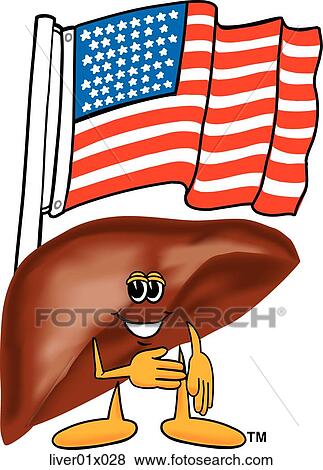 Stock Illustration - Liver With Flag. Fotosearch