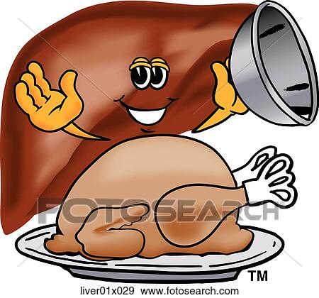 Stock Illustration - Liver With Thanksgiving Turkey. Fotosearch