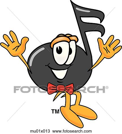 Drawing - Music Note Jumping. Fotosearch