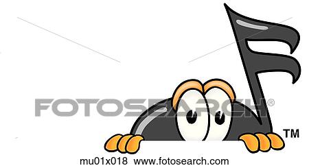 Stock Illustration - Music Note Peeking Over. Fotosearch