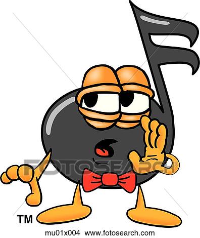 Stock Illustration - Music Note Telling Secret. Fotosearch