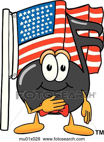 Music Note With Flag View Large Illustration Stock Illustration - Music Note With Flag. Fotosearch