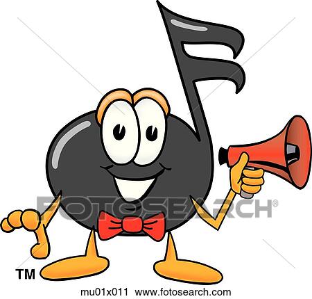 Clip Art - Music Note With Megaphone. Fotosearch