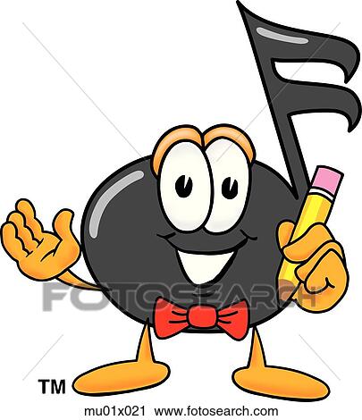 Clip Art - Music Note With Pencil. Fotosearch
