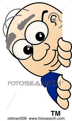 Stock Illustration - Old Man Peeking Sideways. Fotosearch