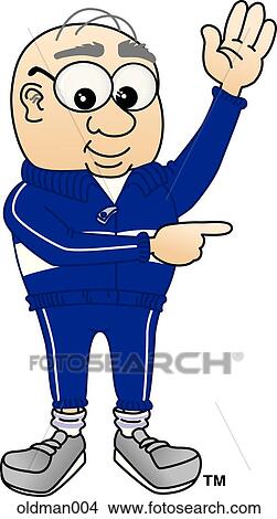 Stock Illustration - Old Man Pointing To Side. Fotosearch