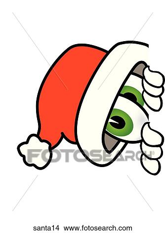 Stock Illustration - Santa Peeking Sideways. Fotosearch