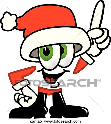 Stock Illustration - Santa Pointing Up. Fotosearch