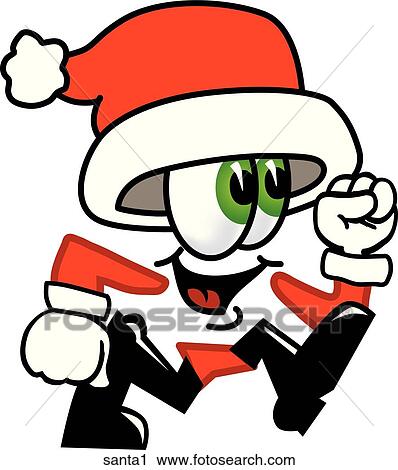 Clip Art - Santa Running. Fotosearch