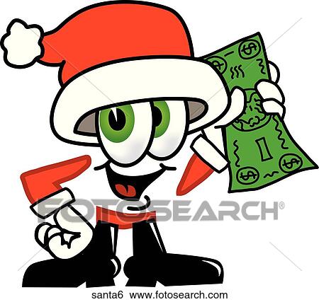 Stock Illustration - Santa With Money. Fotosearch
