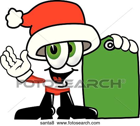 Santa With Price Tag View Large Illustration Stock Illustration - Santa With Price Tag. Fotosearch