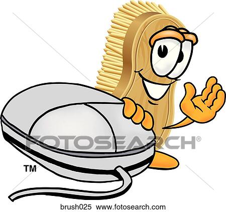 Stock Illustration - Scrub Brush And Mouse. Fotosearch