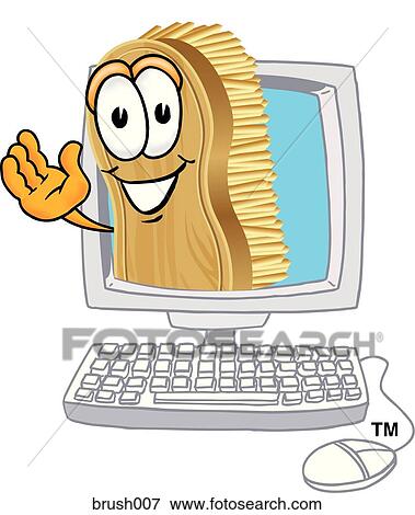 Stock Illustration - Scrub Brush In Computer. Fotosearch