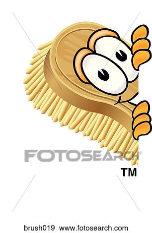 Stock Illustration - Scrub Brush Peeking Sideways. Fotosearch