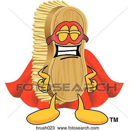 Drawing - Scrub Brush Super Hero. Fotosearch