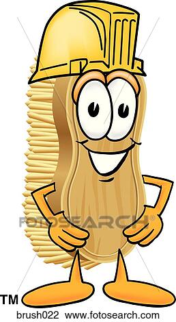 Drawing - Scrub Brush With Hard Hat. Fotosearch