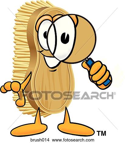 Stock Illustration - Scrub Brush With Magnifying Glass. Fotosearch