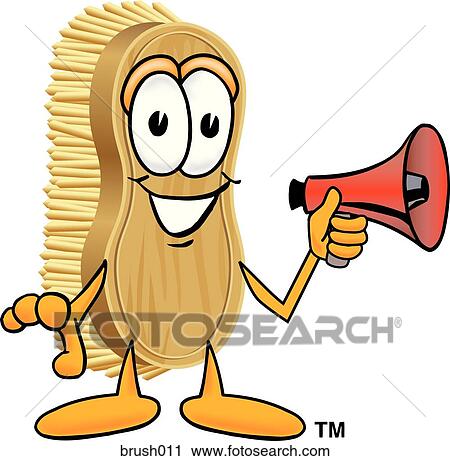 Clip Art - Scrub Brush With Megaphone. Fotosearch