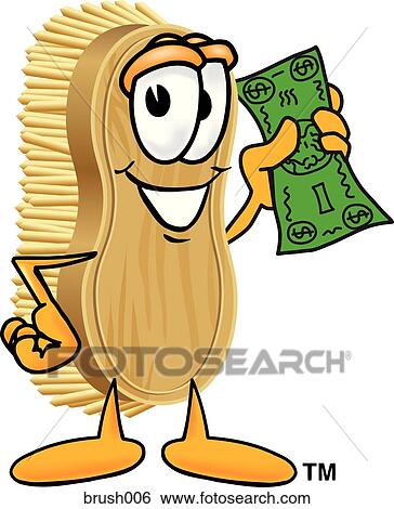 Stock Illustration - Scrub Brush With Money. Fotosearch