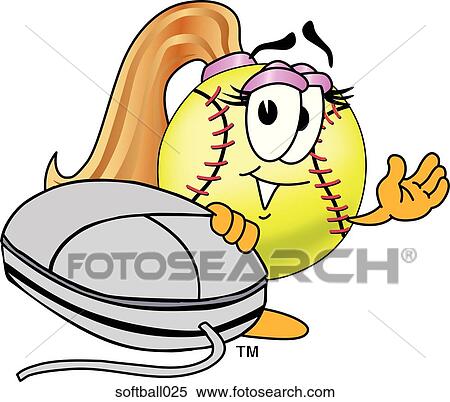 Softball And Mouse View Large Illustration Stock Illustration - Softball And Mouse. Fotosearch