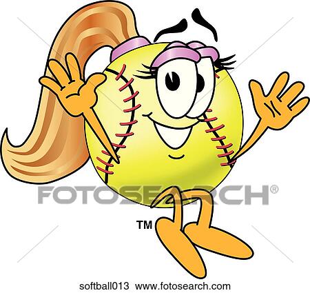 Softball Jumping View Large Illustration Drawing - Softball Jumping. Fotosearch