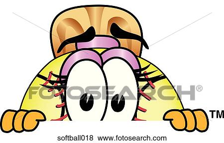 Softball Peeking Over View Large Illustration Stock Illustration - Softball Peeking Over. Fotosearch
