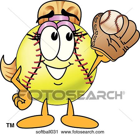 Softball Playing Catch View Large Illustration Clip Art - Softball Playing Catch. Fotosearch