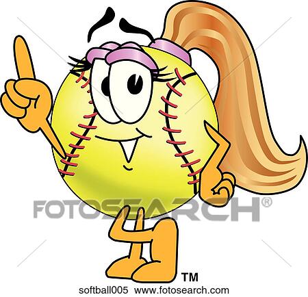 Softball Pointing Up View Large Illustration Stock Illustration - Softball Pointing Up. Fotosearch