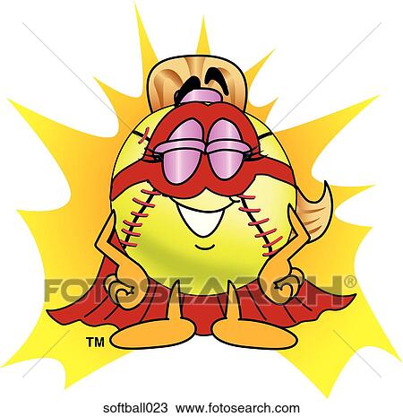 Drawing - Softball Super Hero. Fotosearch