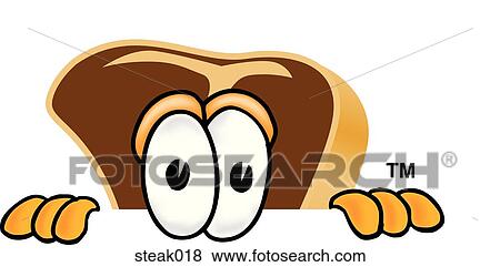 Stock Illustration - Steak Peeking Over. Fotosearch