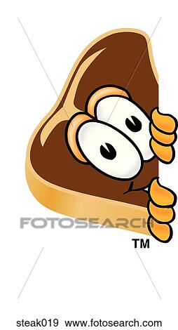 Stock Illustration - Steak Peeking Sideways. Fotosearch