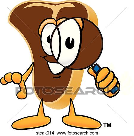 Steak With Magnifying Glass View Large Illustration Stock Illustration - Steak With Magnifying Glass. Fotosearch