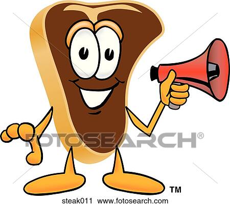 Steak With Megaphone View Large Illustration Clip Art - Steak With Megaphone. Fotosearch