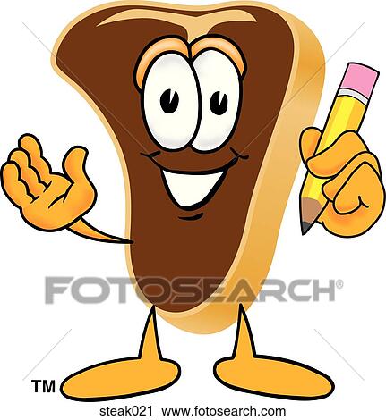 Clip Art - Steak With Pencil. Fotosearch