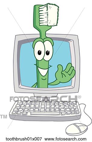 Stock Illustration - Toothbrush In Computer. Fotosearch